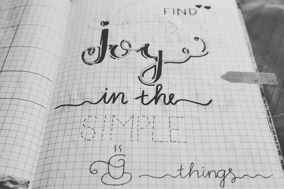 Hand lettering a journal cover title