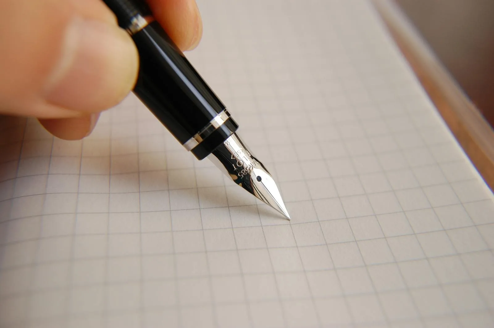 Pen resting on a dot-grid bullet journal page