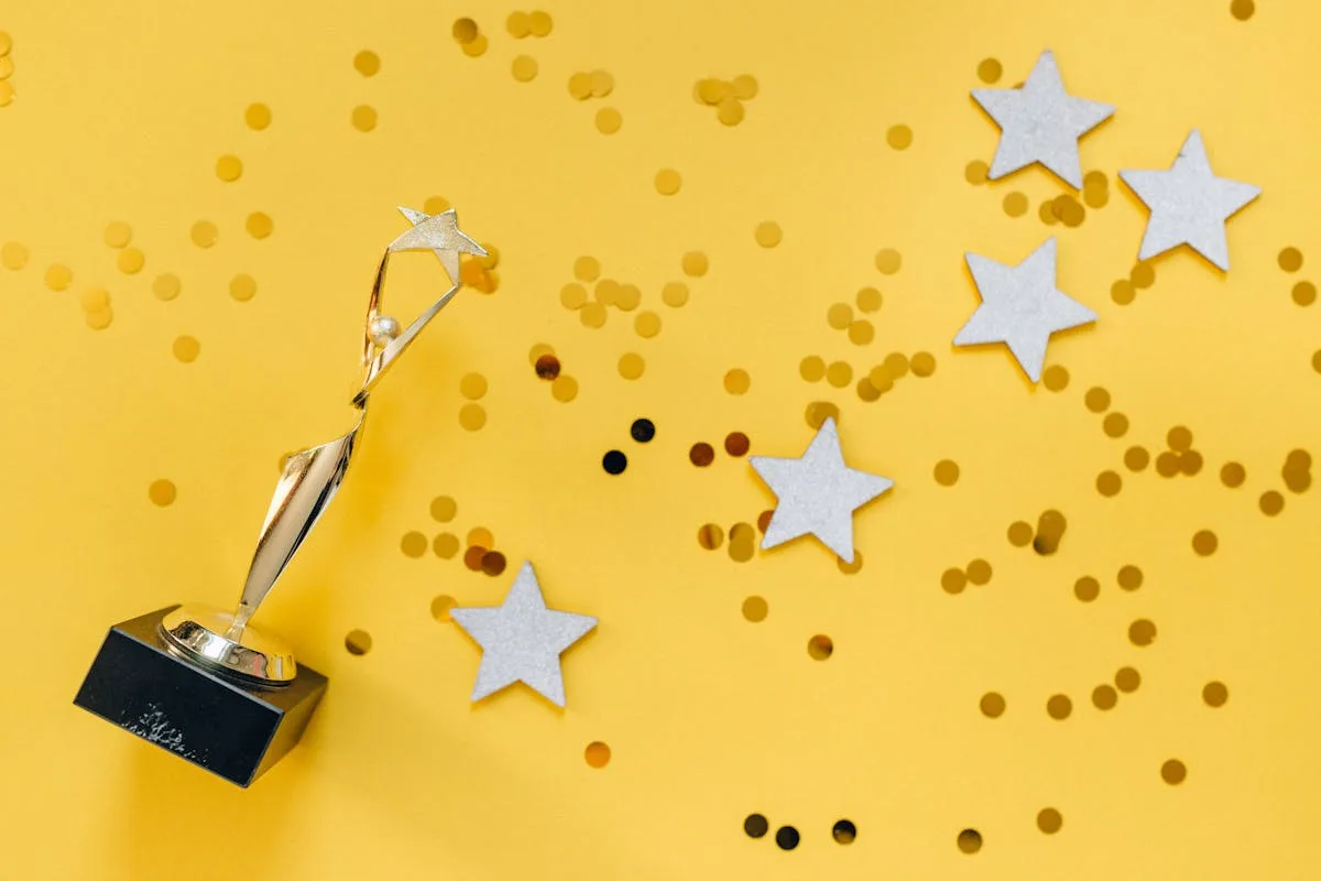 Scattered gold star stickers used as rewards