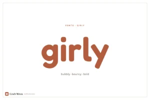 Girly fonts, bubbly rounded lettering