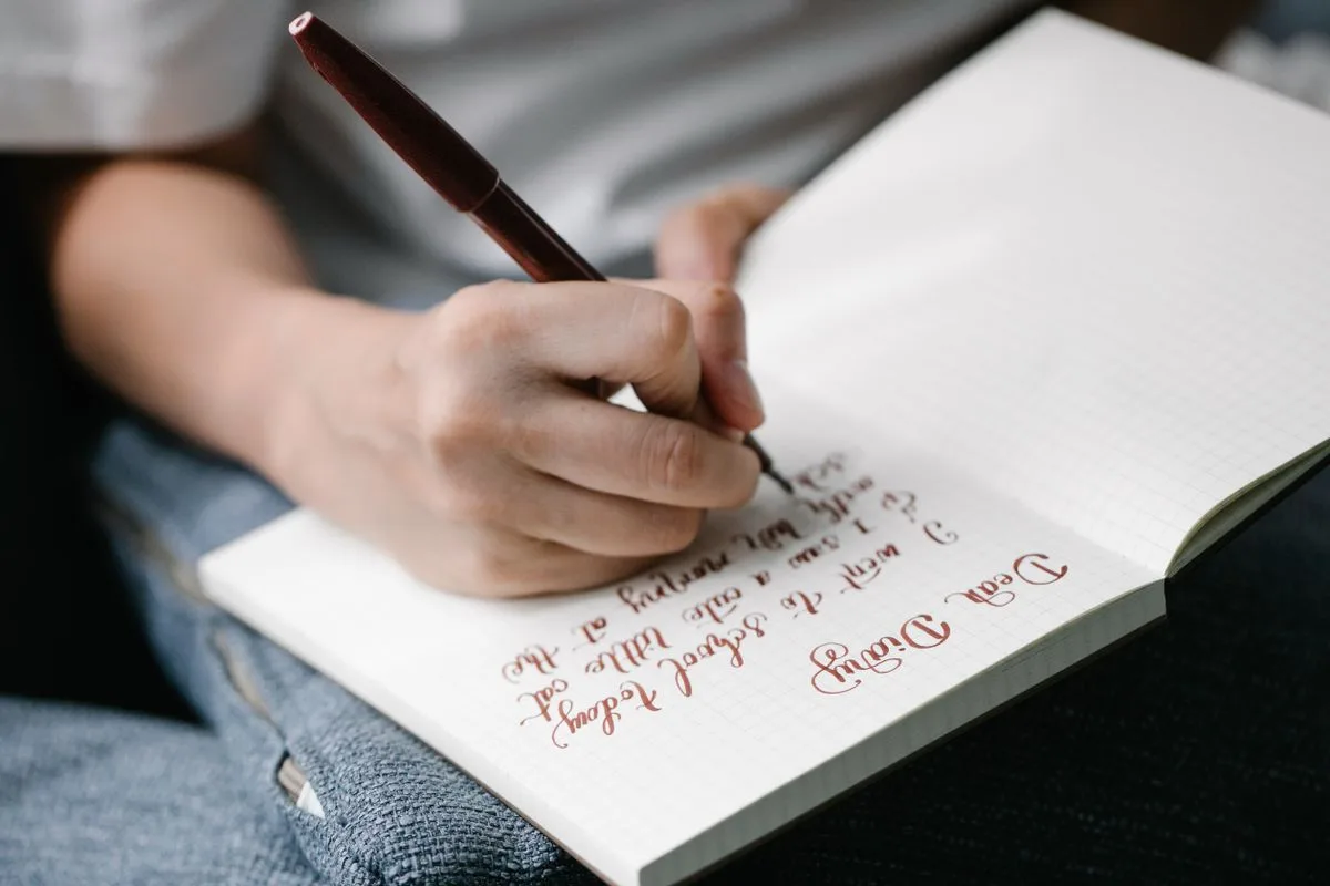 Adding handwritten journaling to a scrapbook