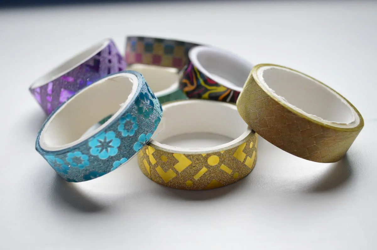 Washi tape and stickers for scrapbook embellishment