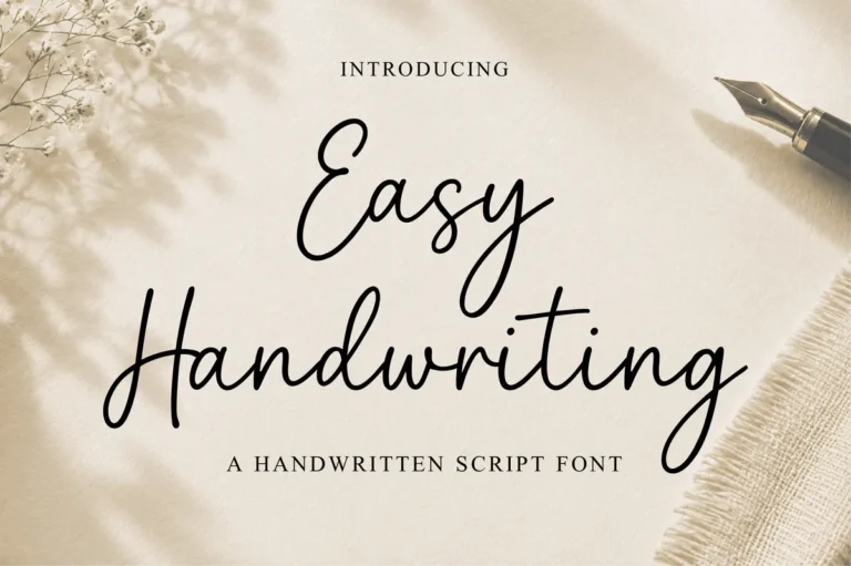 Easy Handwriting font preview, calm monoline signature script