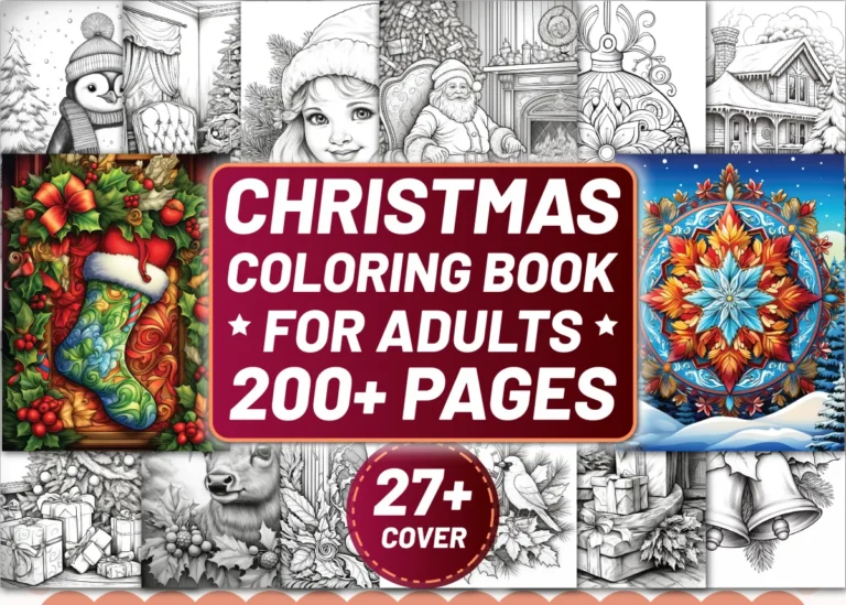 200 Christmas Coloring Pages for Adults preview
