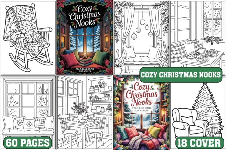 60 Cozy Christmas Nooks Coloring Pages preview