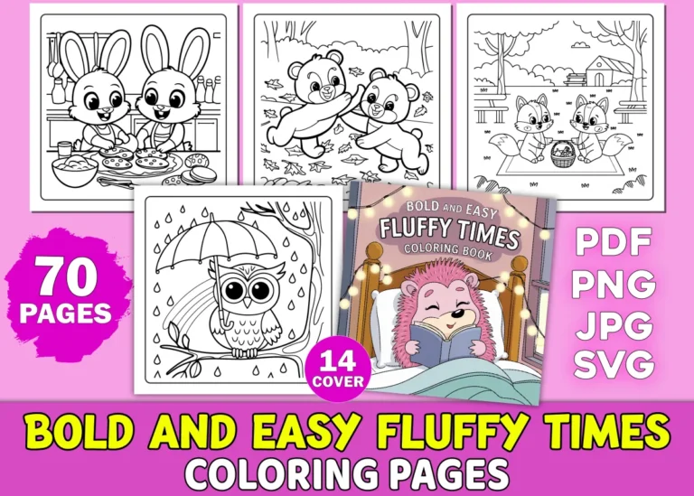 Bold and Easy Fluffy Times Coloring Book preview