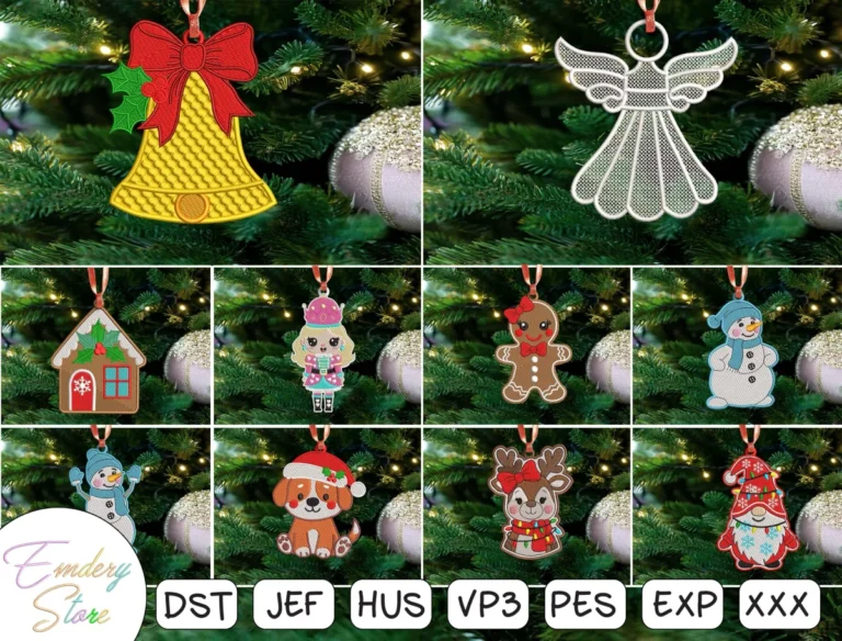 Christmas Ornament Embroidery Bundle preview