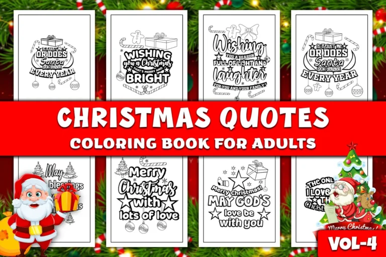 Christmas Quotes Coloring Pages, Vol-4. preview