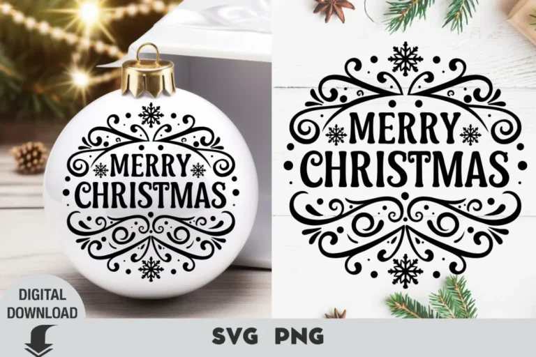 Christmas Svg, Christmas Ornament Svg, M preview