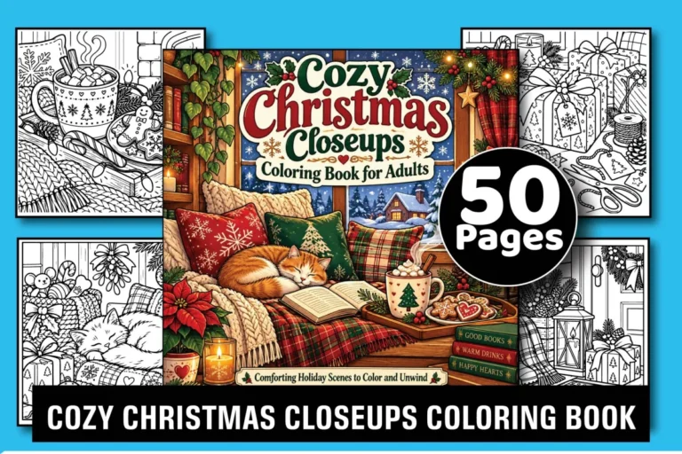 Cozy Christmas Closeups Coloring Book preview