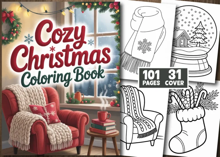 Cozy Christmas Coloring Pages preview