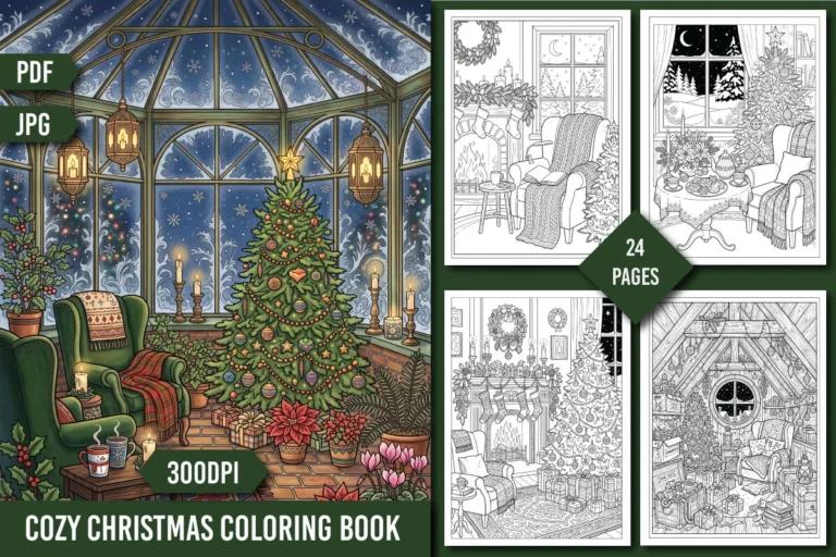 Cozy Christmas Nights Coloring Book preview