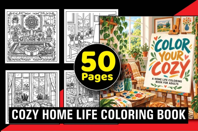 Cozy Home Life Coloring Book for Adults preview