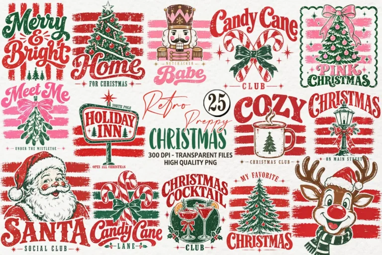 Retro Preppy Christmas Sublimation preview