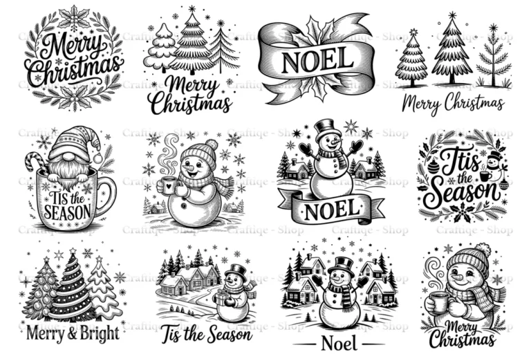 Vintage Christmas SVG Bundle preview